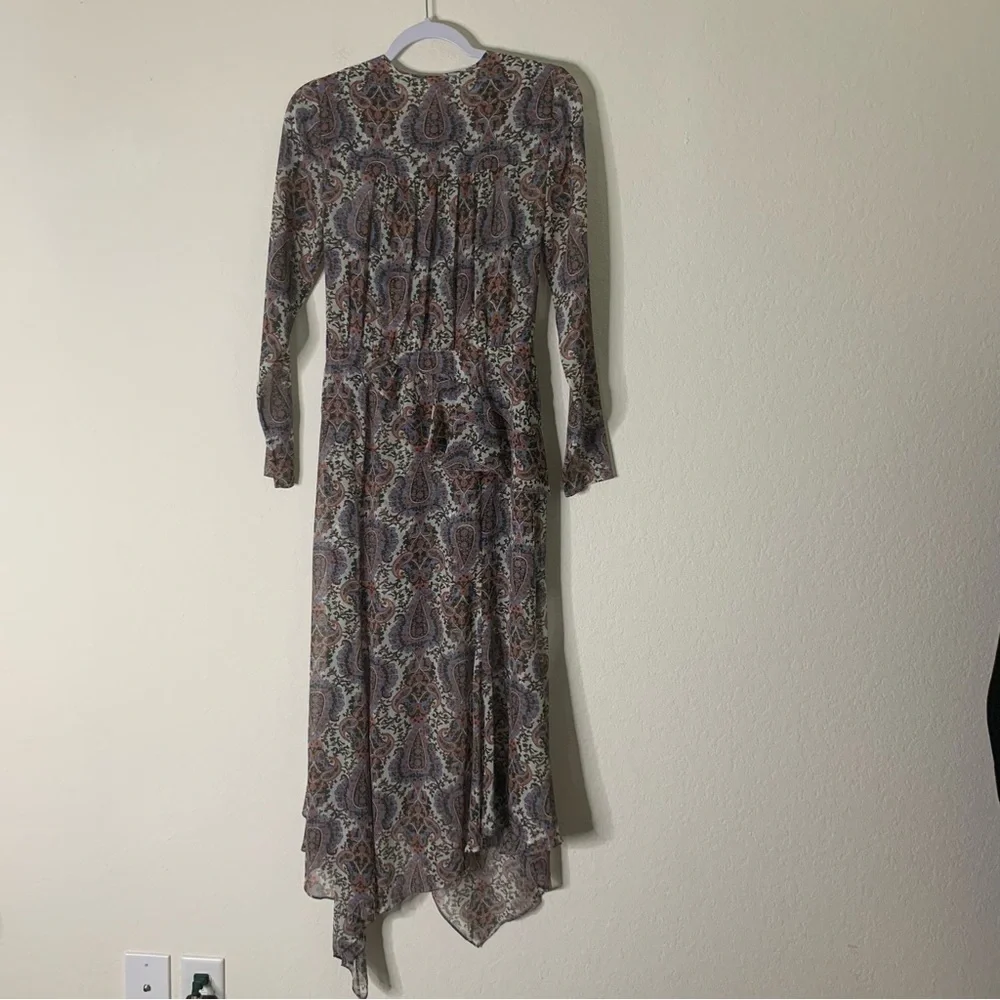 Veronica Beard Womens Sazan Long sleeve paisley midi dress 2 - Picture 8 of 9